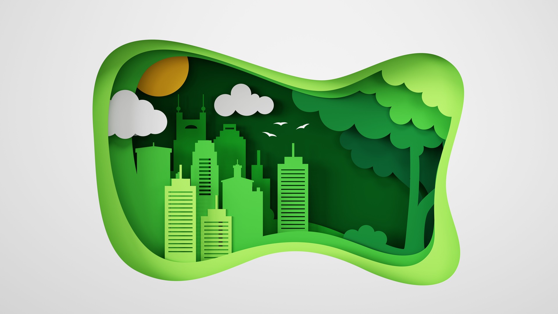 Eco City Forest Paper Cut Art